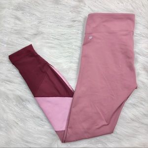 Fabletics Purple Color Block Leggings Medium